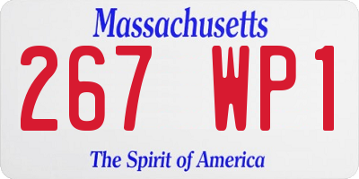 MA license plate 267WP1