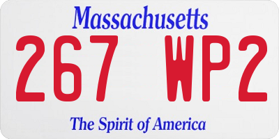 MA license plate 267WP2