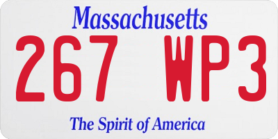 MA license plate 267WP3