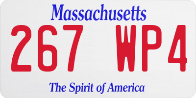 MA license plate 267WP4