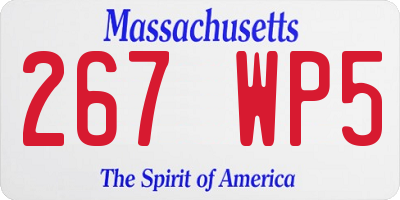 MA license plate 267WP5