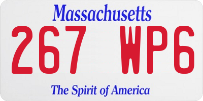 MA license plate 267WP6