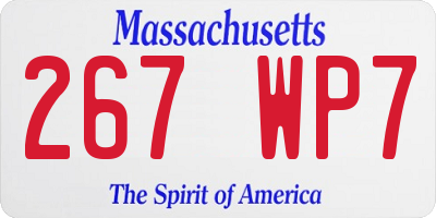 MA license plate 267WP7