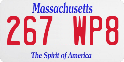 MA license plate 267WP8