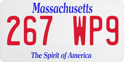 MA license plate 267WP9