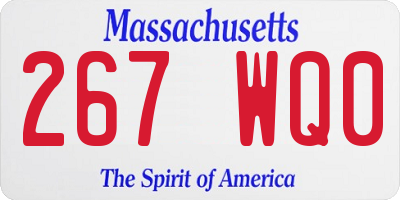 MA license plate 267WQ0