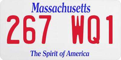 MA license plate 267WQ1