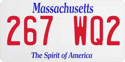 MA license plate 267WQ2