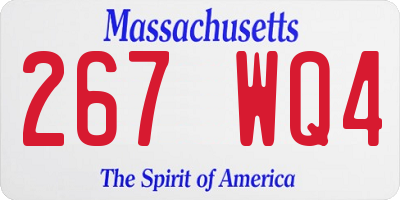 MA license plate 267WQ4