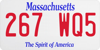 MA license plate 267WQ5
