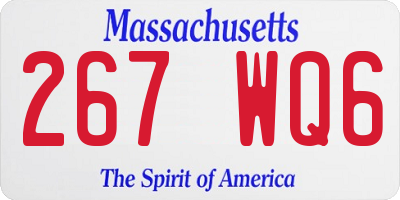 MA license plate 267WQ6