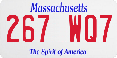 MA license plate 267WQ7