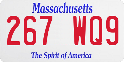 MA license plate 267WQ9
