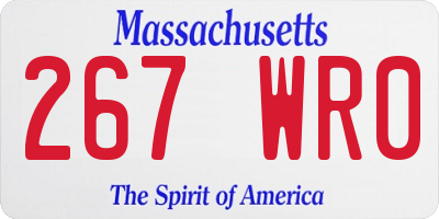 MA license plate 267WR0
