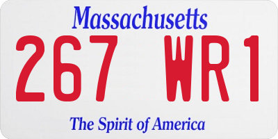 MA license plate 267WR1