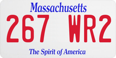 MA license plate 267WR2