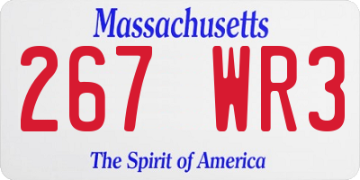 MA license plate 267WR3