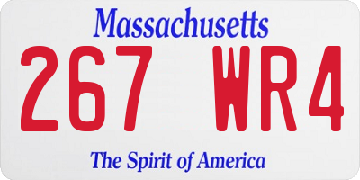 MA license plate 267WR4