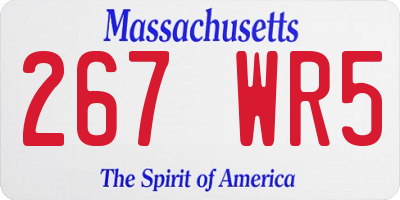 MA license plate 267WR5