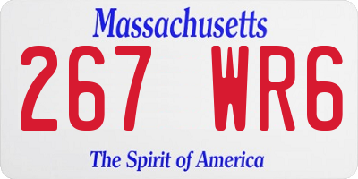 MA license plate 267WR6
