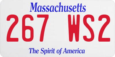 MA license plate 267WS2