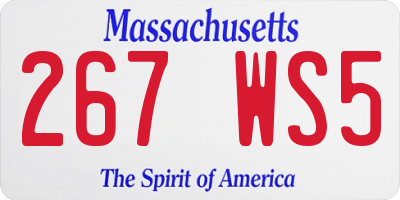 MA license plate 267WS5