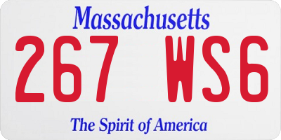 MA license plate 267WS6