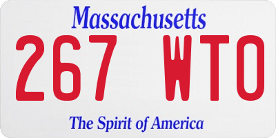 MA license plate 267WT0