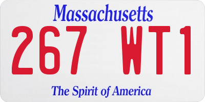 MA license plate 267WT1