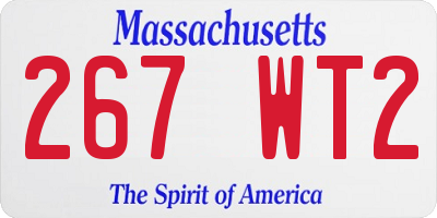 MA license plate 267WT2