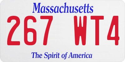 MA license plate 267WT4