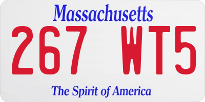 MA license plate 267WT5