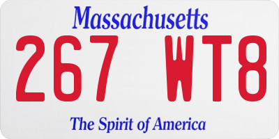 MA license plate 267WT8