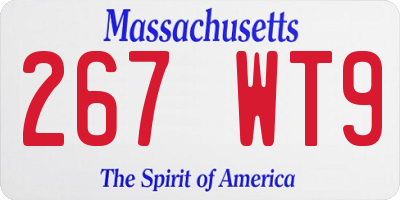 MA license plate 267WT9