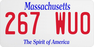 MA license plate 267WU0
