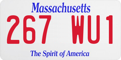 MA license plate 267WU1