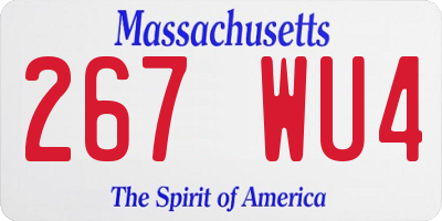 MA license plate 267WU4