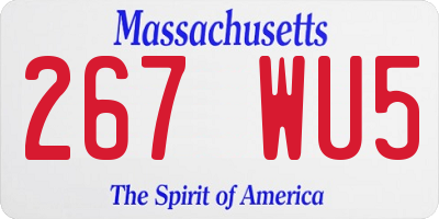 MA license plate 267WU5