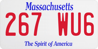MA license plate 267WU6