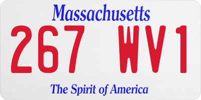MA license plate 267WV1
