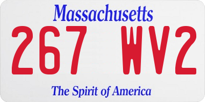 MA license plate 267WV2