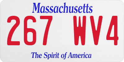 MA license plate 267WV4