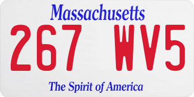 MA license plate 267WV5