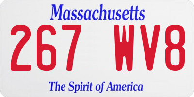 MA license plate 267WV8