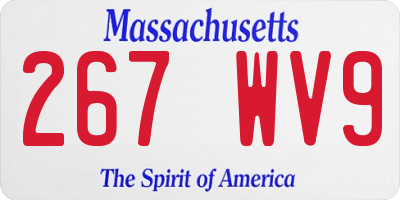 MA license plate 267WV9