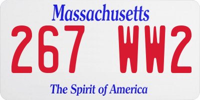 MA license plate 267WW2