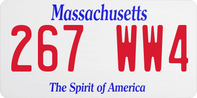 MA license plate 267WW4