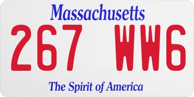 MA license plate 267WW6