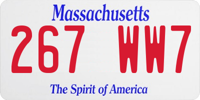 MA license plate 267WW7