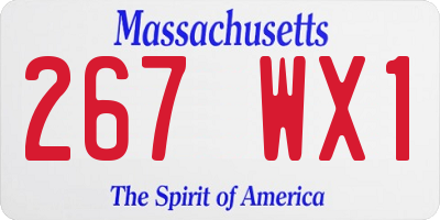 MA license plate 267WX1